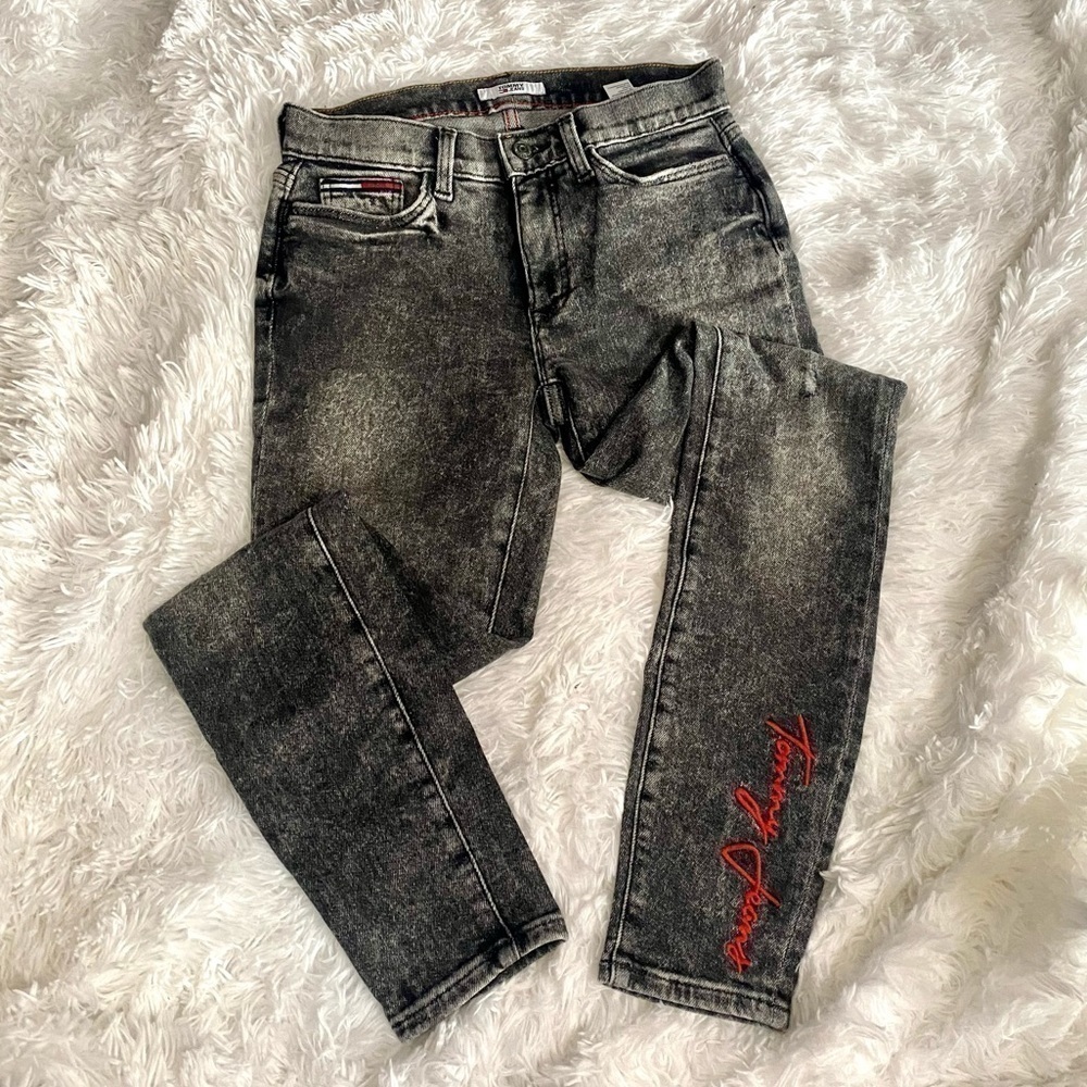 Y2K Tommy jeans black washed denim jean leggings